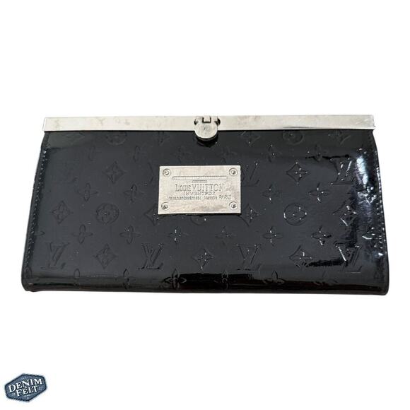 Louis Vuitton Black Vernis Monogram Patent Leather French Purse/Wallet/Clutch - Picture 1 of 15